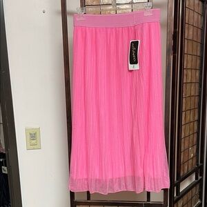 Chic Pink Midi Skirt by Metro Wear